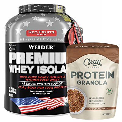 Weider Premium Whey Isolate 2300 Gr + Clean Powders Protein Granola Kombinasyonu