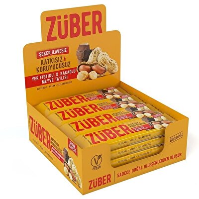 Züber Yer Fıstıklı & Kakaolu Meyve Tatlısı 40 Gr 12 Adet